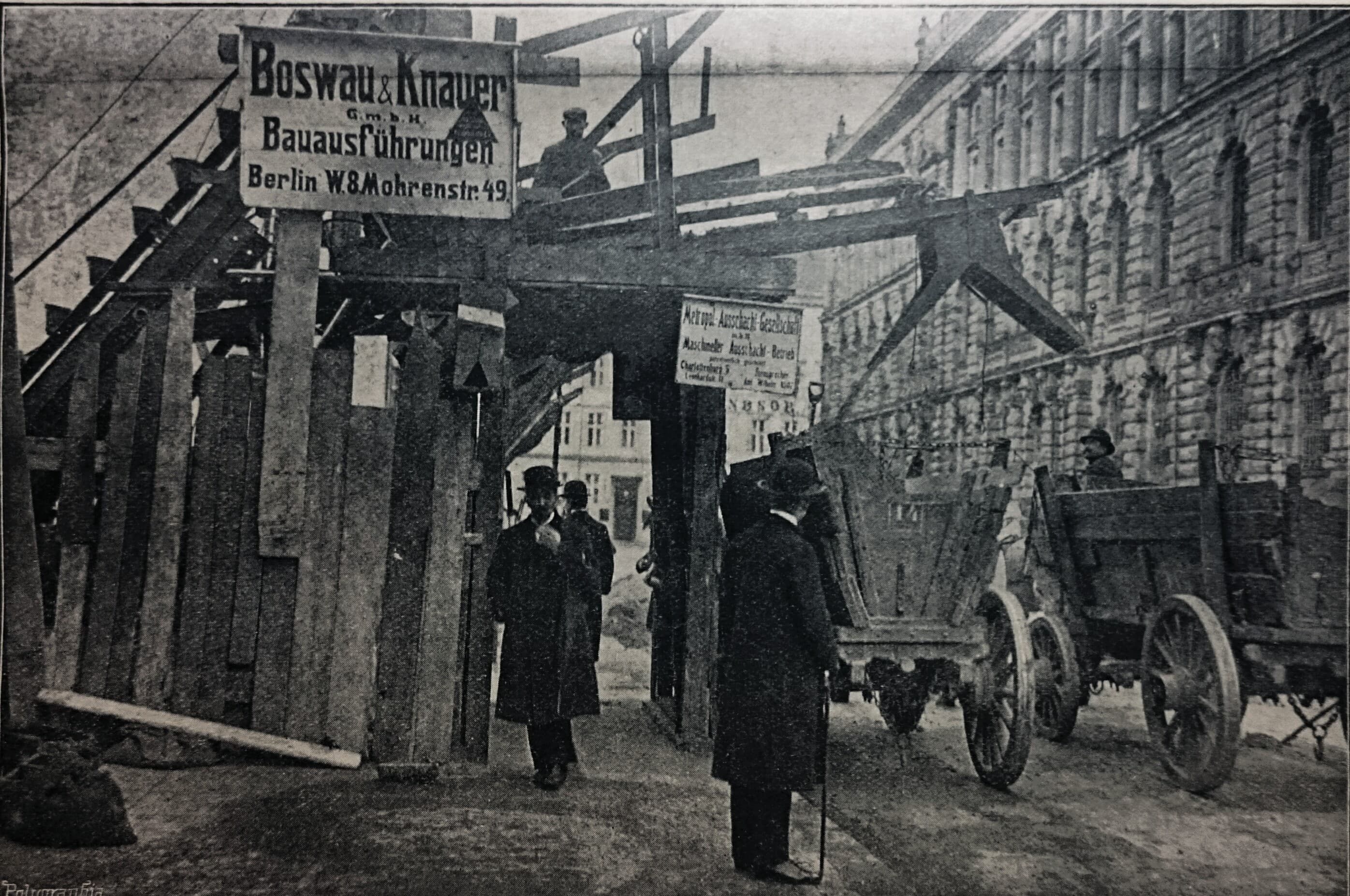 Excavación de BOSWAU + KNAUER en Berlín con excavadora de rosario, 1913